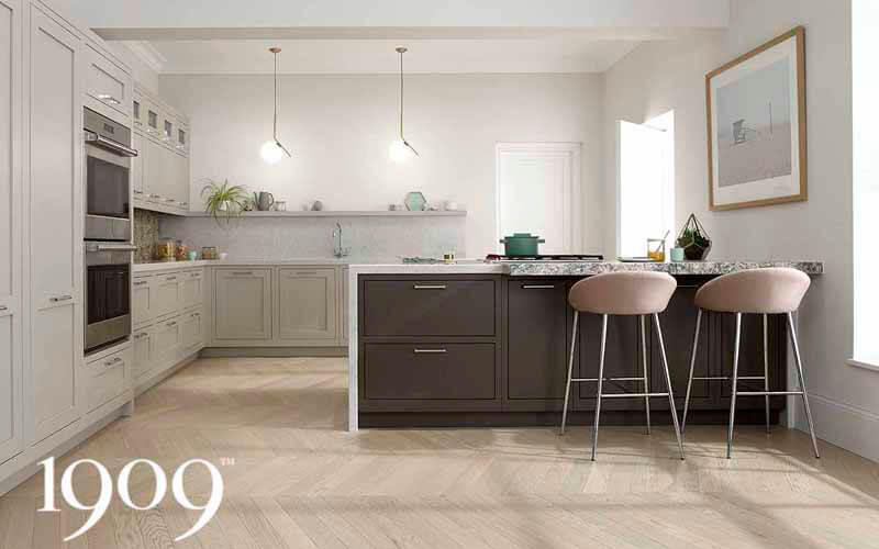 1909 Kitchens | In Frame Slab Shaker Mix | Painted Shaker Kitchens