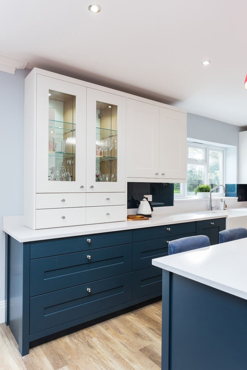 C&C kitchens Hertfordshire - Fitzroy painted shaker in Chalk and Harforth Blue.