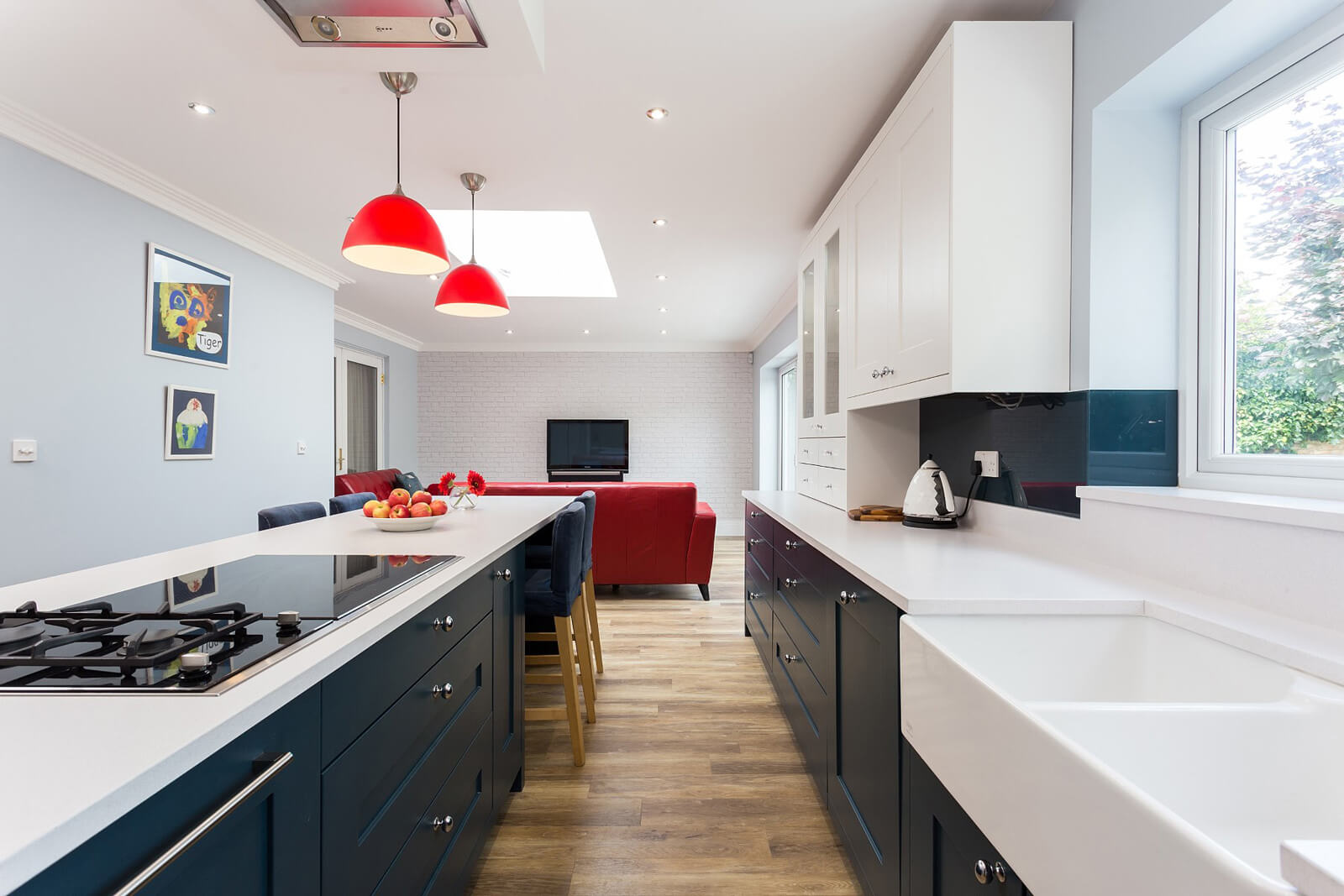 C&C kitchens Hertfordshire - Fitzroy painted shaker in Chalk and Harforth Blue.