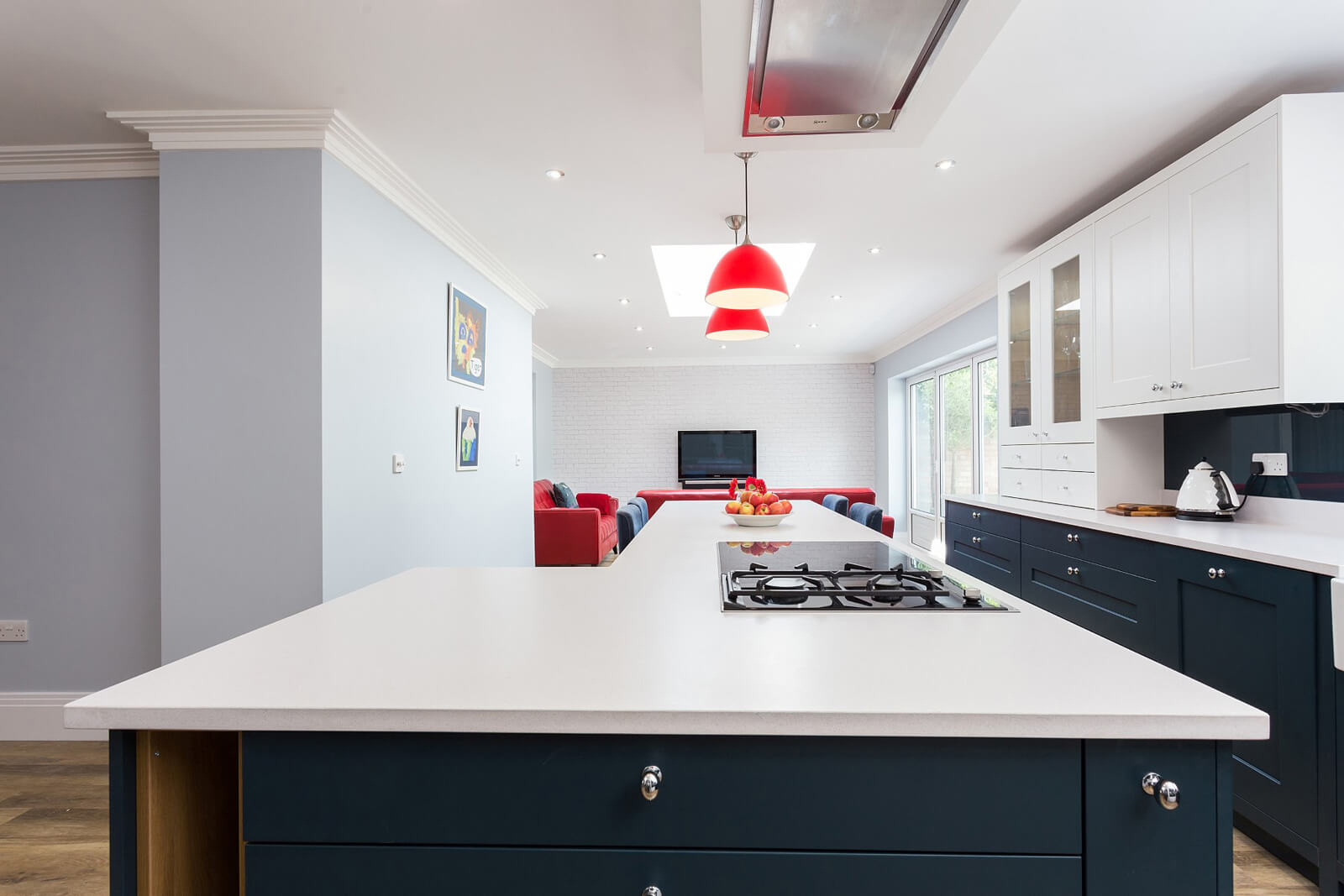 C&C kitchens Hertfordshire - Fitzroy painted shaker in Chalk and Harforth Blue.