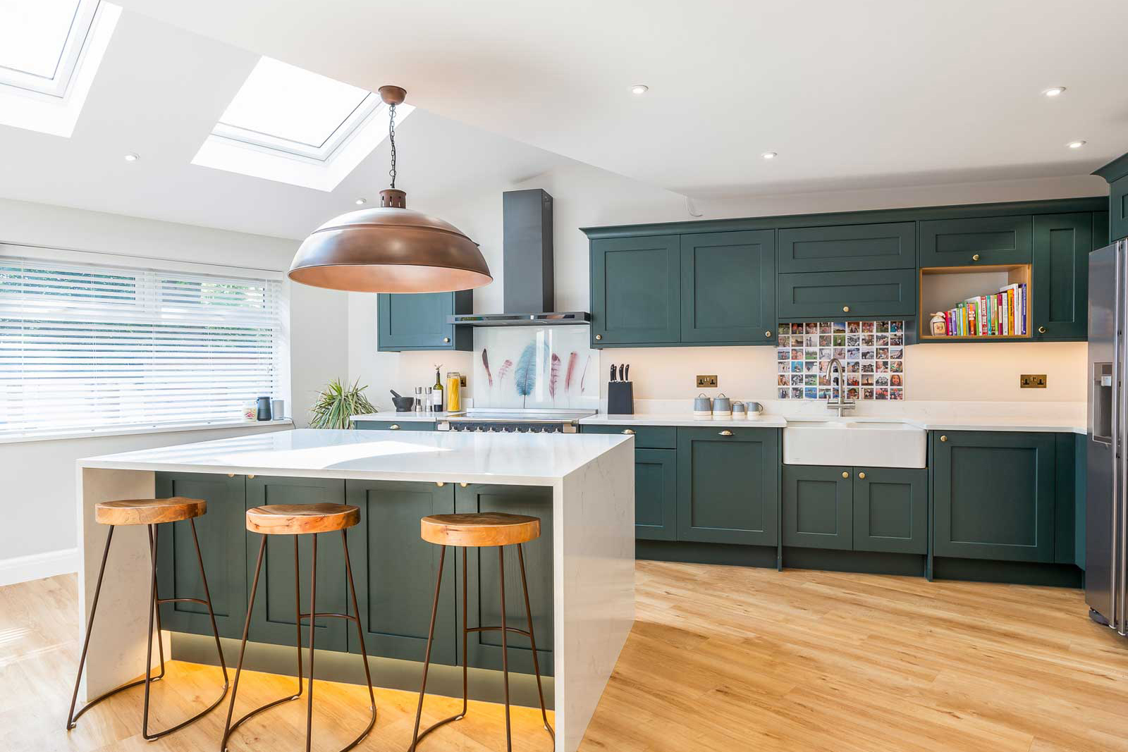 Painted Shaker Green Kitchen Real kitchens Hertfordshire