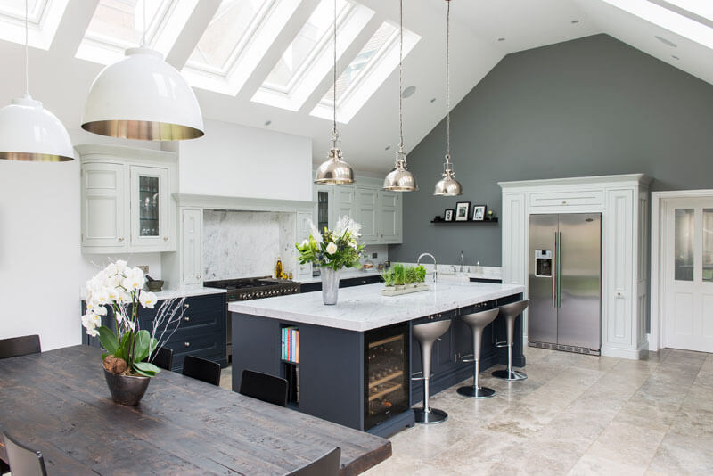 C&C kitchens Hertfordshire - Half pencil & scalloped in charcoal & partridge grey